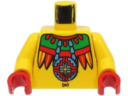 Torso Adventurers Jungle Necklace, Feathers, Navel Pattern (Achu) / Yellow Arms / Red Hands