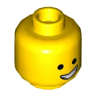 Minifig Head Emmet, Open Smile with Teeth / Scared Print / Yellow