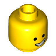 Lego Minifig Head Emmet, Open Smile with Teeth / Scared Print / Yellow