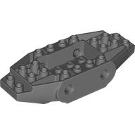 Lego Brick Special 4 x 10 x 1 With 2 Wedges, Pin Holes, 4 x 2 Recessed Center / Dark Bluish Gray