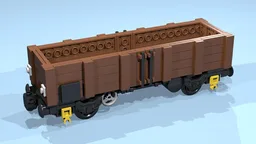 4-Wheel Open Wagon (SNOT, brown, 4 studs high)