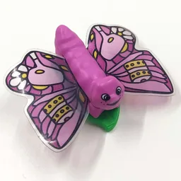 Belville, Insect, Butterfly Large / Human Hair Clip, Cake Wings Print / Medium Dark Pink