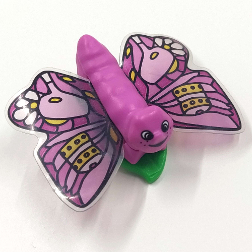 Lego Belville, Insect, Butterfly Large / Human Hair Clip, Cake Wings Print / Medium Dark Pink