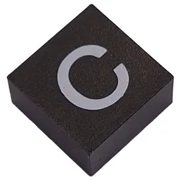 Modulex Tile 2 x 2 with White 'c' Print, without Internal Supports / Modulex Tile Brown