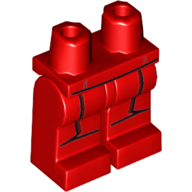 Lego Hips and Red Legs with Robe, Black Trim / Red