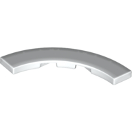 Lego Tile 4 x 4 Curved, Macaroni / White