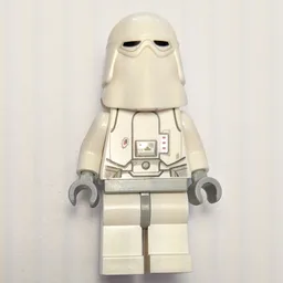 Snowtrooper, Light Bluish Gray Hips, Neck Bracket with Printed 1 x 1 Tile