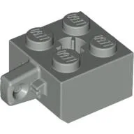 Hinge Brick 2 x 2 Locking with 1 Finger Vertical and Axle Hole [X Opening] / Light Gray