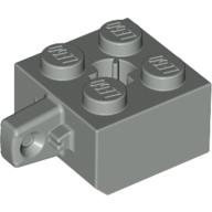 Lego Hinge Brick 2 x 2 Locking with 1 Finger Vertical and Axle Hole [X Opening] / Light Gray