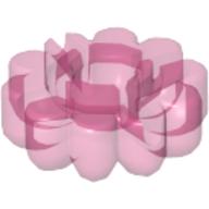 Lego Clikits Icon, Flower 2 x 2 Large, 10 Petals with Hole / Trans-Pink