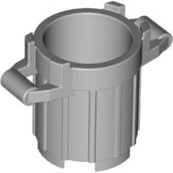 Lego Trash Can with 4 Cover Holders / Light Bluish Gray