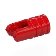 Lego Hinge Cylinder 1 x 2 Locking with 2 Click Fingers and Axle Hole, 7 Teeth / Red