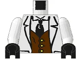 Torso Adventurers Jungle Suit, Brown Vest, Black Tie Pattern / White Arms / Black Hands
