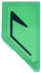 Tile, Modified 1 x 2 Wedge Right with Black Angled Line and Triangle Pattern (Pokémon Earth Badge) (Sticker) - Set 40892
