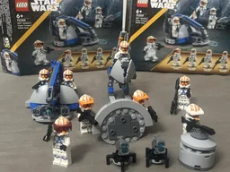 2 x 332nd Ashoka’s Clone Trooper Battle Pack (75359) Alternative Build 501st AT-RT +barrel+deployable cover+adapted swamp speeder