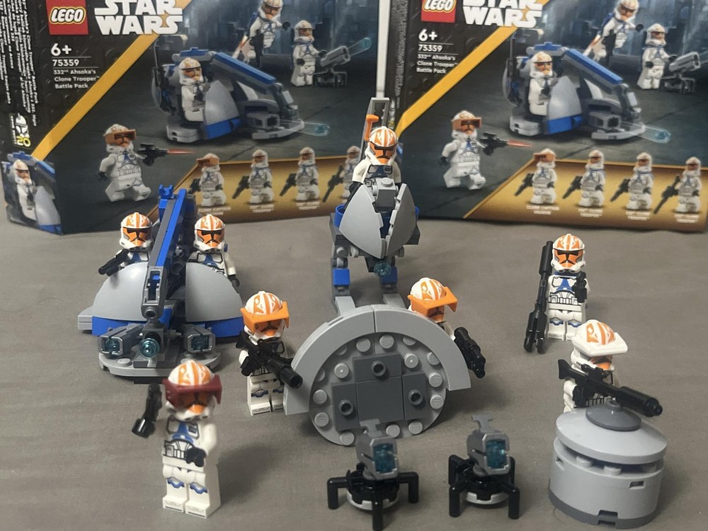 Lego 2 x 332nd Ashoka’s Clone Trooper Battle Pack (75359) Alternative Build 501st AT-RT +barrel+deployable cover+adapted swamp speeder