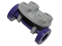 Plate, Round 2 x 2 Thin with Wheel Holder with Dark Purple Wheels (2655 / 2496)