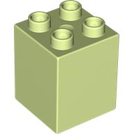 Lego Duplo Brick 2 x 2 x 2 / Yellowish Green