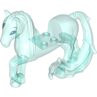 Lego Animal, Horse with Long Water Tail / Trans-Light Blue