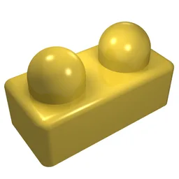 Primo Brick 1 x 2 / Yellow