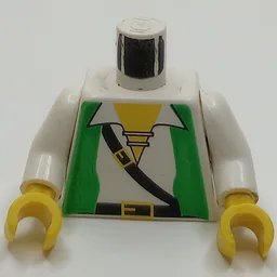 Torso, Green Vest, Open Shirt, and Black Crossbelt Print, White Arms, Yellow Hands / White