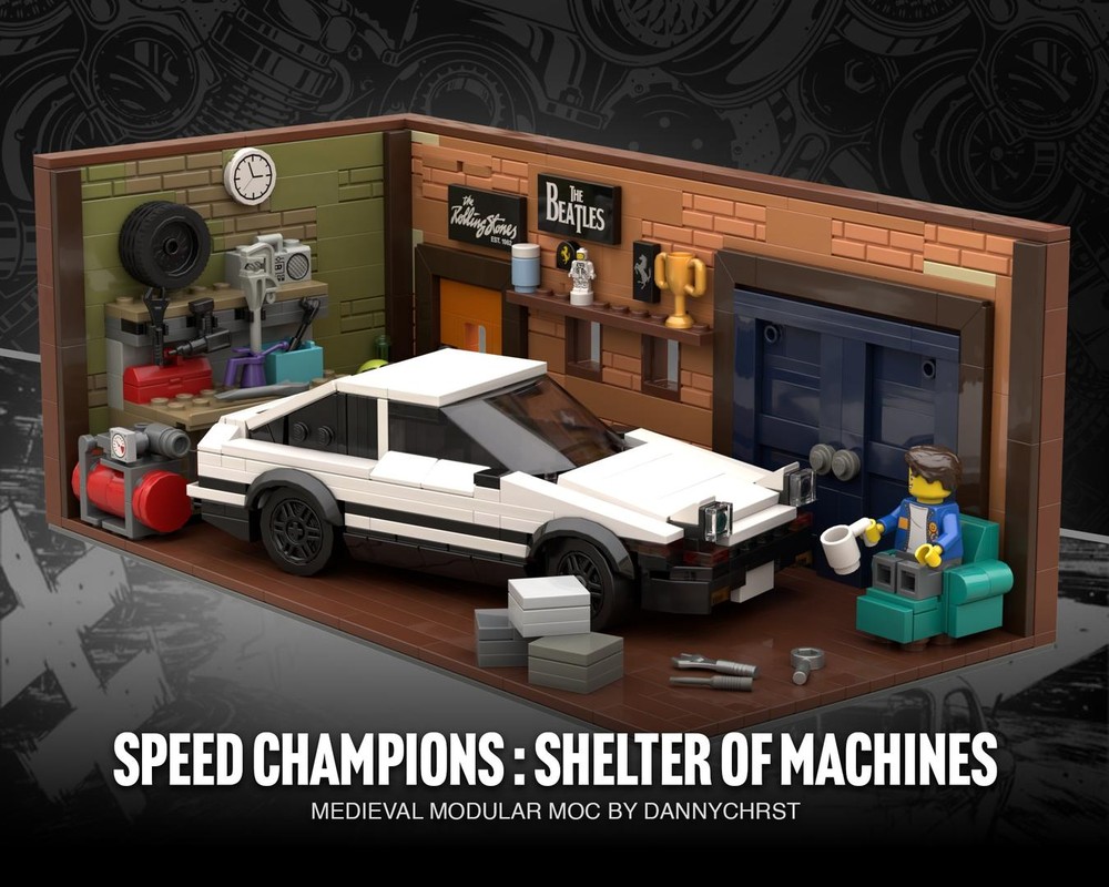 Lego SPEED CHAMPIONS DIORAMA - SHELTER OF MACHINES
