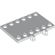 Hinge Plate 4 x 6 with Two 1 x 6 Studs and Recessed 2 x 6 Middle / White