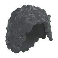 Lego Hair Long Tousled with Center Part / Dark Bluish Gray
