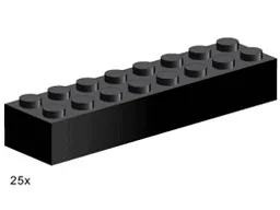 2 x 8 Black Bricks