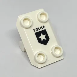Plate Special / Shield Rectangular, 4 Studs with Star and 'POLICE' Print