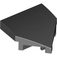 Brick Wedged, Curved 2 x 2 with Stud Notches / Black