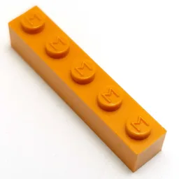 Modulex Brick 1 x 5 with M on Stud / Modulex Orange