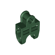 Lego Technic Axle Connector 2 x 3 with Ball Socket, Open Sides / Dark Green