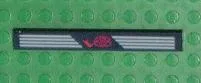 Tile 1 x 8 with Red 'V8' and Light Gray Stripes Pattern Model Right Side (Sticker) - Set 8448