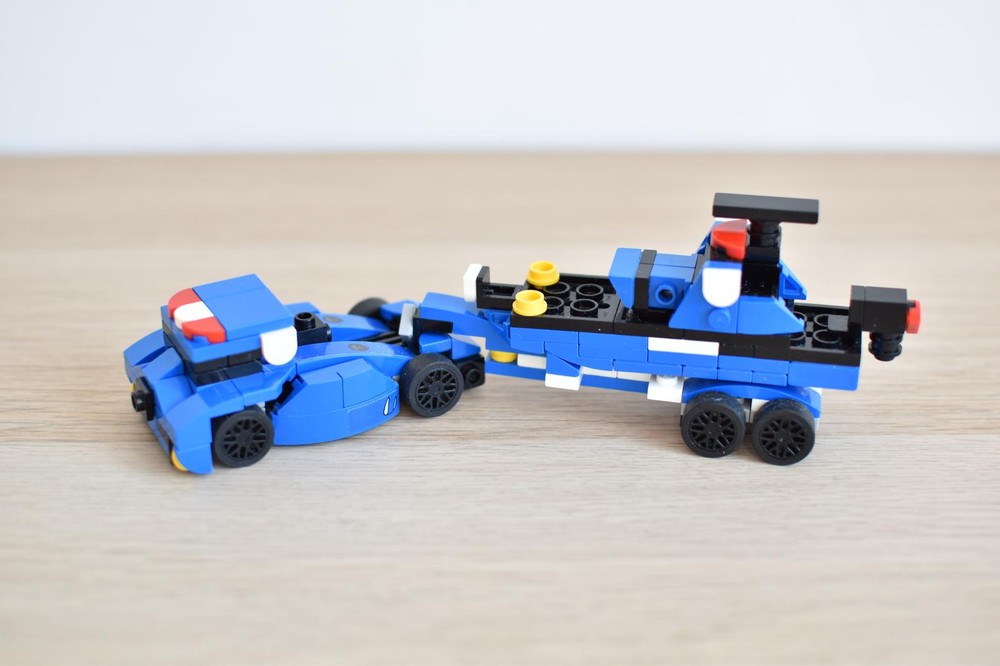 Lego Police truck and patrol boat with trailer