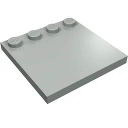 Plate Special 4 x 4, Studs on One Edge Plain] / Light Gray