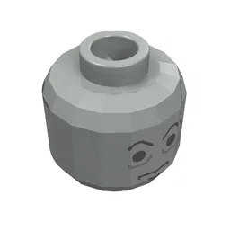 Minifig Head Darth Vader, Scars Gray Left, Eyebrows Print / Light Gray