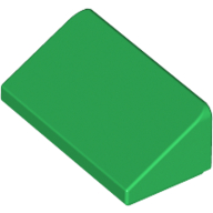 Lego Brick Sloped 30° 1 x 2 x 2/3 / Green