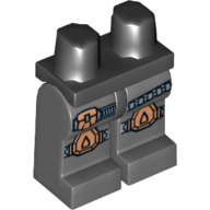 Lego Hips and Dark Bluish Gray Legs with Copper Pouch and Knee Pads Print / Black