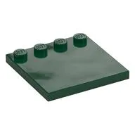 Plate Special 4 x 4, Studs on One Edge Plain] / Dark Green