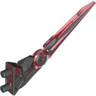 Large Figure Weapon Blade / Claw / Spike, Witch Doctor, Marbled Red Pattern / Black