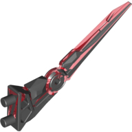 Lego Large Figure Weapon Blade / Claw / Spike, Witch Doctor, Marbled Red Pattern / Black