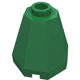 Cone 2 x 2 x 1 2/3 Octagonal, Open Stud / Green