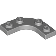 Lego Plate Round Corner 3 x 3 with 2 x 2 Round Cutout / Light Bluish Gray