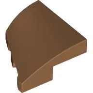Brick Wedged, Curved 2 x 2 with Stud Notch Right / Medium Nougat