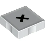 Duplo Tile 2 x 2 with Multiplication ( 'x' ) Print / White