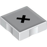 Lego Duplo Tile 2 x 2 with Multiplication ( 'x' ) Print / White