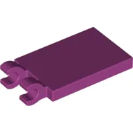 Tile Special 2 x 3 with 2 Clips without Tab between Clips / Magenta