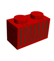 Upscale Brick 1 x 2 with Black Grille with 7 Vertical Lines Pattern