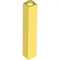 Brick 1 x 1 x 5 with Solid Stud / Bright Light Yellow